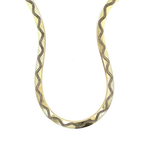 Reversible 925 Gold Vermeil Necklace - Picture 1 of 6